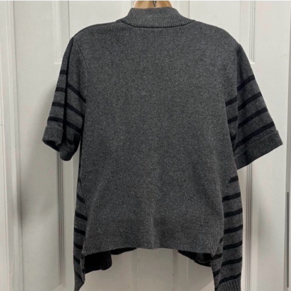 Rag & Bone Knit Wool/Cashmere Blend Cardigan Preppy Black/Grey Stripe -Med - EUC - Picture 7 of 8